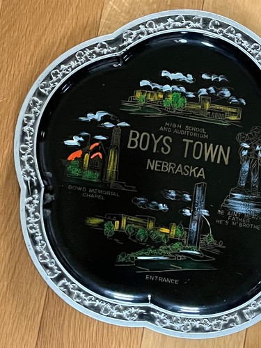 Vintage Dixie Japan Marked Black Plastic BOYS TOWN Nebraska Travel Souvenir - Picture 5 of 11