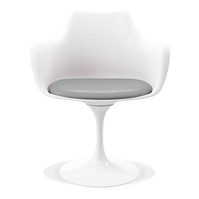 Aron Living Rose 18'' Mid-Century Plastic and Metal Armchairs in Gray