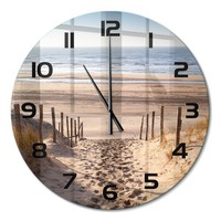 Moderne Wanduhr Aus Glas Mit Leisem Uhrwerk KüStendüNen Schwarze Zeiger Fi60 Cm