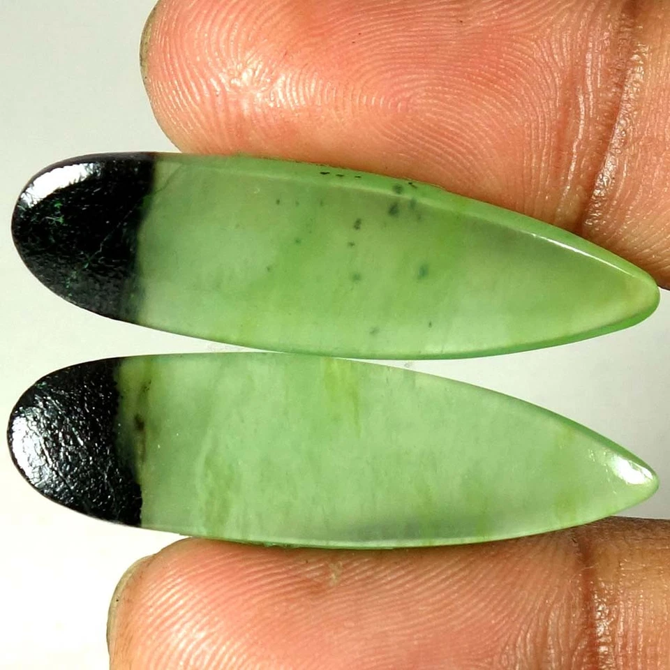 Pedra preciosa cabochão de pera jaspe jade nefrite 100% natural 24,00 ct. 11x 36x 03mm - Imagem 3 de 3