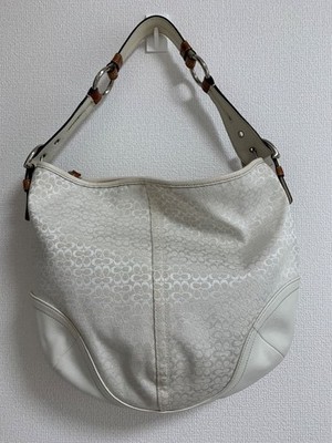Coach Soho Hobo white leather ショルダーバッグ Coach Soho 1461 bag Shoulder Bag Canvas White Leather Authentic | eBay