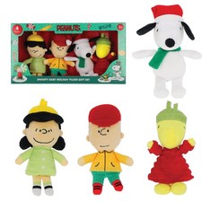 Peanuts 4 Piece Plush Set - Charlie Brown, Snoopy, Woodstock, and Lucy - Soft...