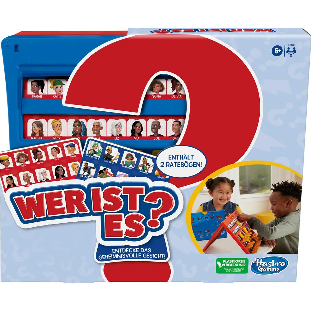 Hasbro Gaming - Wer ist es? - 2 Spieler- 2 Ratebögen - Kinderspiel F6105100 Neu - Bild 3