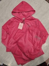 Juicy Couture Size Large Vixen Pink Bling Tracksuit Hoodie Pants Rare New Gift