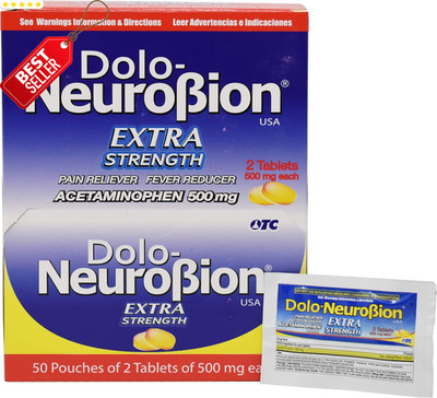 Dolo Extra Strength Pain Reliever Fever Reducer 50x2 Tablets Dispenser - US