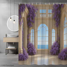 Stunning Purple Floral Shower Curtain for Elegant Bathroom Decor