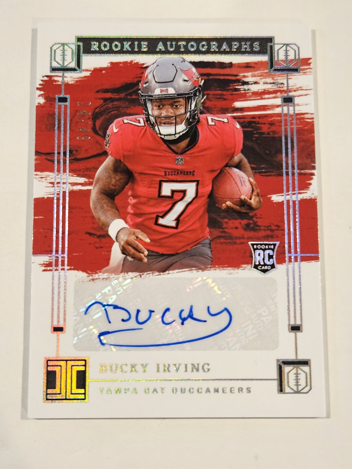 2024 Panini Impeccable - Bucky Irving Rookie Autographs #RA-BIG Silver /49 (RC)