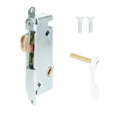 Mortise Lock with White Latch Lever, Adjustable Hook Latch for Sliding Doors