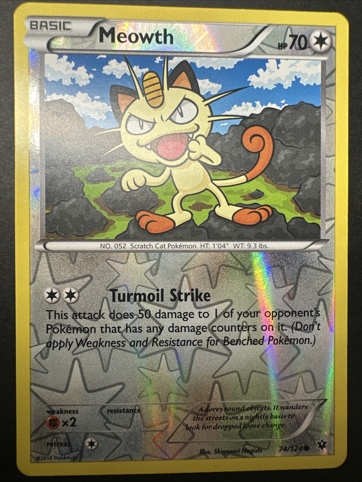 XY - Fates Collide #74/124 Meowth LP Reverse Holo