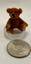 Miniature/ Micro Fully Jointed Teddy Bear Brown 1 1/2” By Theresa Yang
