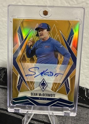 2025 Panini Phoenix Gold Sean McDermott Buffalo Bills #42 Autograph  /10