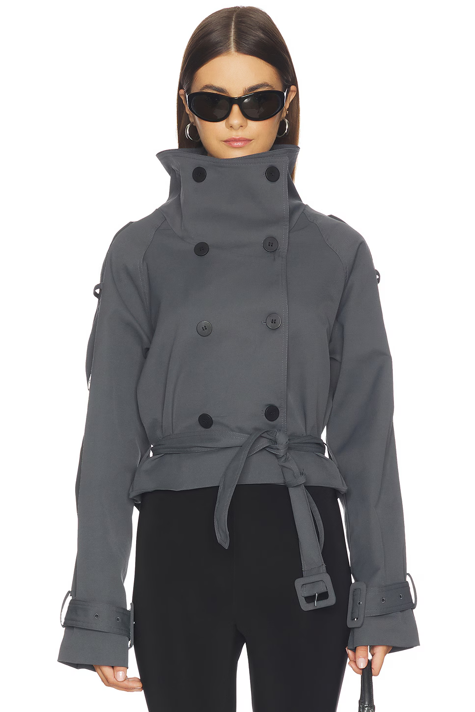 LIONESS Blanc Cropped Trench – Olive