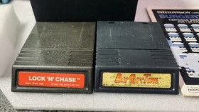Intellivision Game Lot Of 2,BURGERTIME CART/MAN X2 OVERLAYS  & LOCK&rsquo; N &lsquo;CHASE