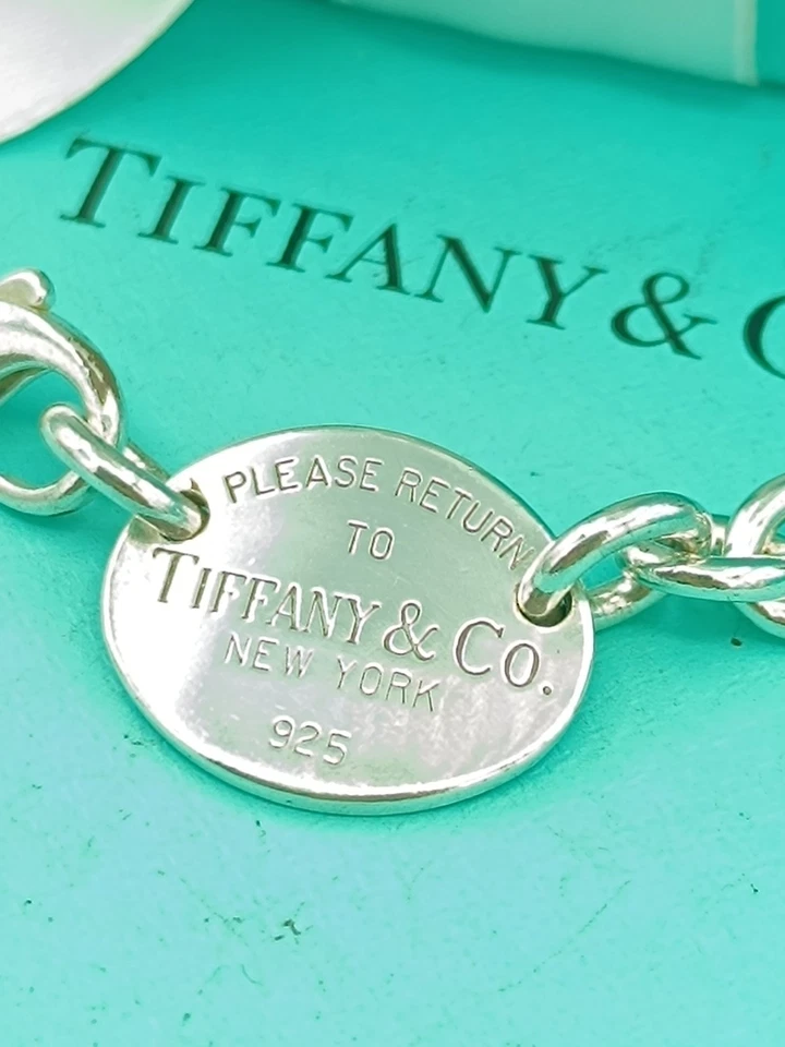 Collar con etiqueta gargantilla ovalada de plata esterlina Return To Tiffany & Co 15,5" Foto 4 de 4
