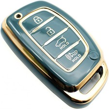 Key Fob Cover Compatible with Elantra Elantra GT Ioniq Sonata Tucson Blue Gray