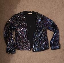 H&M Multicolor Sequin Lined Open Front Long S...