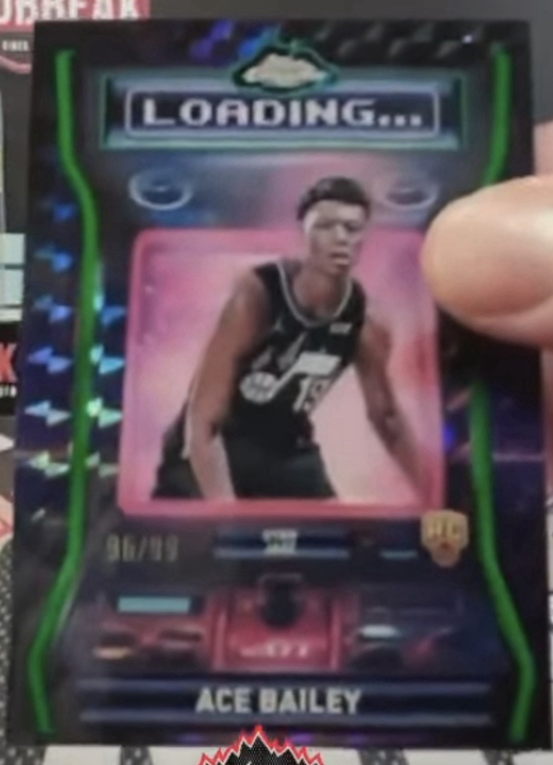 2025-26 TOPPS CHROME ACE BAILEY LOADING GREEN REFRACTOR RC ROOKIE #/99 JAZZ