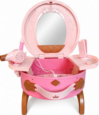 Disney Princess Toy Vanity Carry Case Pretend Playset w/ Mirror Hair Tools