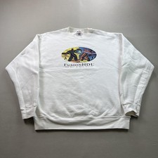 Vintage Oracle Sweatshirt Mens XL White Crewneck Fusion HDL ViewLogic Tech 90s