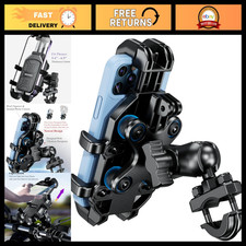 Universal Motorcycle Phone Mount Holder with Vibration Dampening, Secure Grip