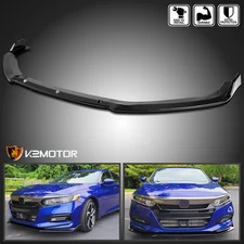 Fits 2018-2020 Honda Accord Glossy Black Front Bumper Lip Spoiler Splitter 3PC