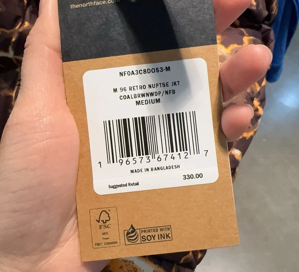 🔥The North Face Men 1996 Retro Nuptse Jacket Coal Brown / TNF Black 700 Down - Image 4 of 4