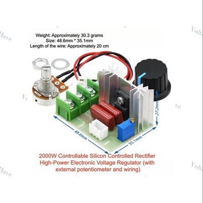 2PCS 2000W Thyristor High-Power Electronic Voltage Regulator Fast Shipping New