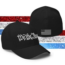 We The People Flexfit Hat: Embroidered Patriotic Fitted Baseball Cap