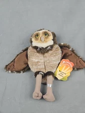 Burrow Owl Furry Folk Hand Puppet Folkmanis White Brown Soft Plush Toy Bird