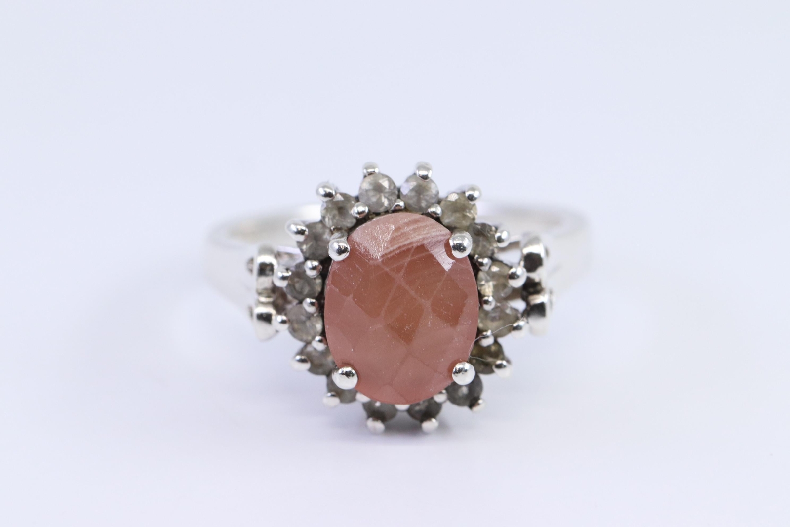 Sterling Silver Translucent Salmon Rhodochrosite … - image 1
