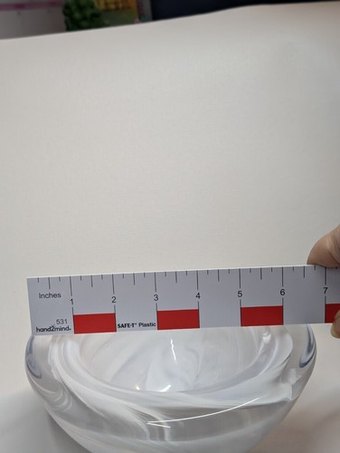 Vintage KOSTA BODA Sweden Anna Ehrner 7" Swirled White Atoll Bowl - Picture 13 of 16