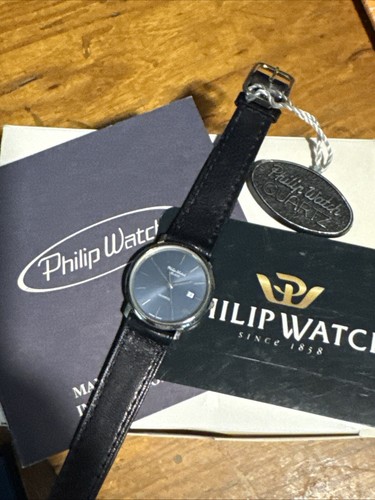 Philip Watch Blade Lady Quartz Watch D.27Mm Blue Dial H3 Swiss Made - Picture 3 of 5