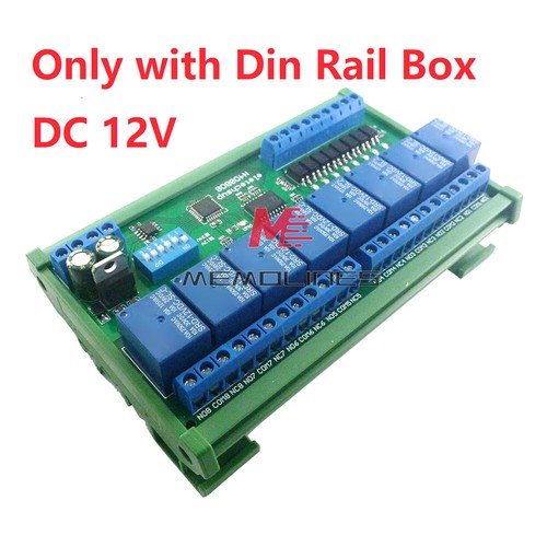 DC 12V 24V 8 CH DIN35 C45 DIN Rail Box UART RS485 Relay Module Modbus RTU Switch - Picture 12 of 16