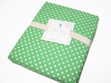 Pottery Barn Kids Green White Mini Dot Polka Dot Full Queen Duvet Cover 2 Shams
