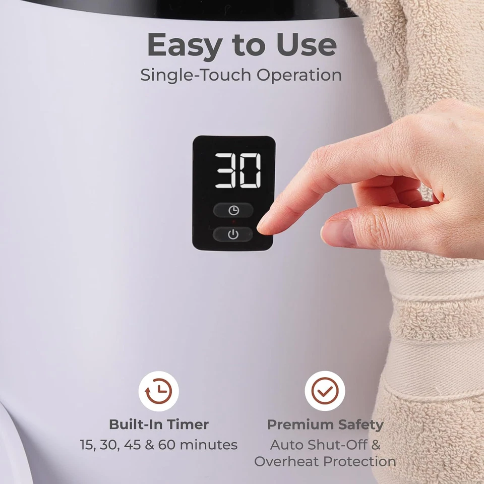 Cubo calentadores de toallas SereneLife con fragancia personalizada para spa y baño Foto 2 de 4