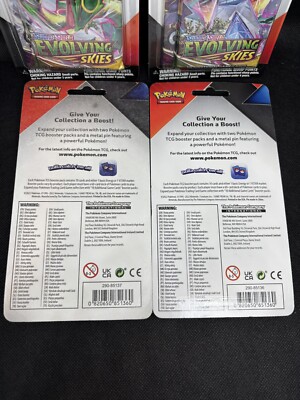 Pokémon Evolving Skies & Chilling Reign 2 pack Blister w/ pin