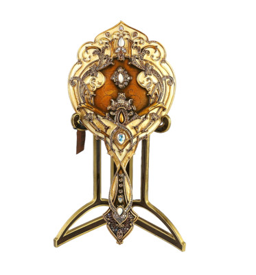 JAY STRONGWATER ARABESQUE VANITY MIRROR & STAND 12.5'' LONG USED NO BOX NO GLASS