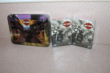 Harley Davidson 2 sets of new and sealed playing cards in tin box