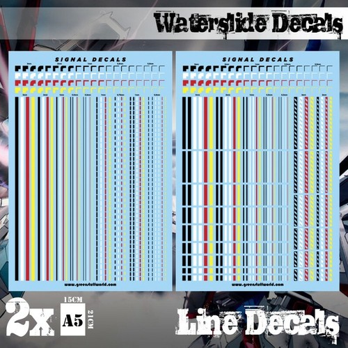 Waterslide Decals Lines robots Miniature Mecha Anime Gunpla