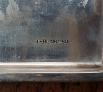 Sterling Silver .950 Cigarette Case Vintage Engraved Japanese