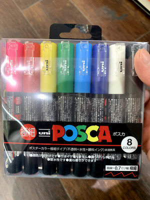 Uni POSCA Ultra-Fine 8Bottles Japan