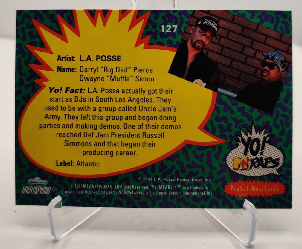 1991 YO! MTV Raps #127 LA Posse music trading card | eBay