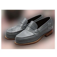 Handmade Men's Apron Toe Slip On Penny Dress Pure Leather Loafers Shoes Sale !!!
