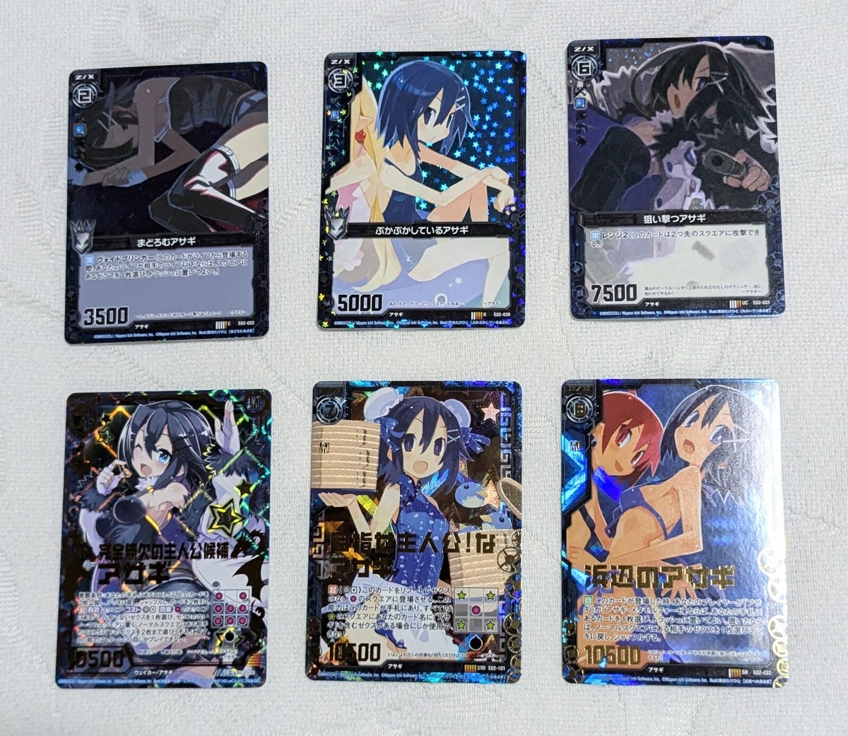 ゼクス z/x 日本一ソフトウェア　アサギセット　（ホロ Z/X Zillions Of Enemy X Asagi Holo Disgaea Japanese Set of 6