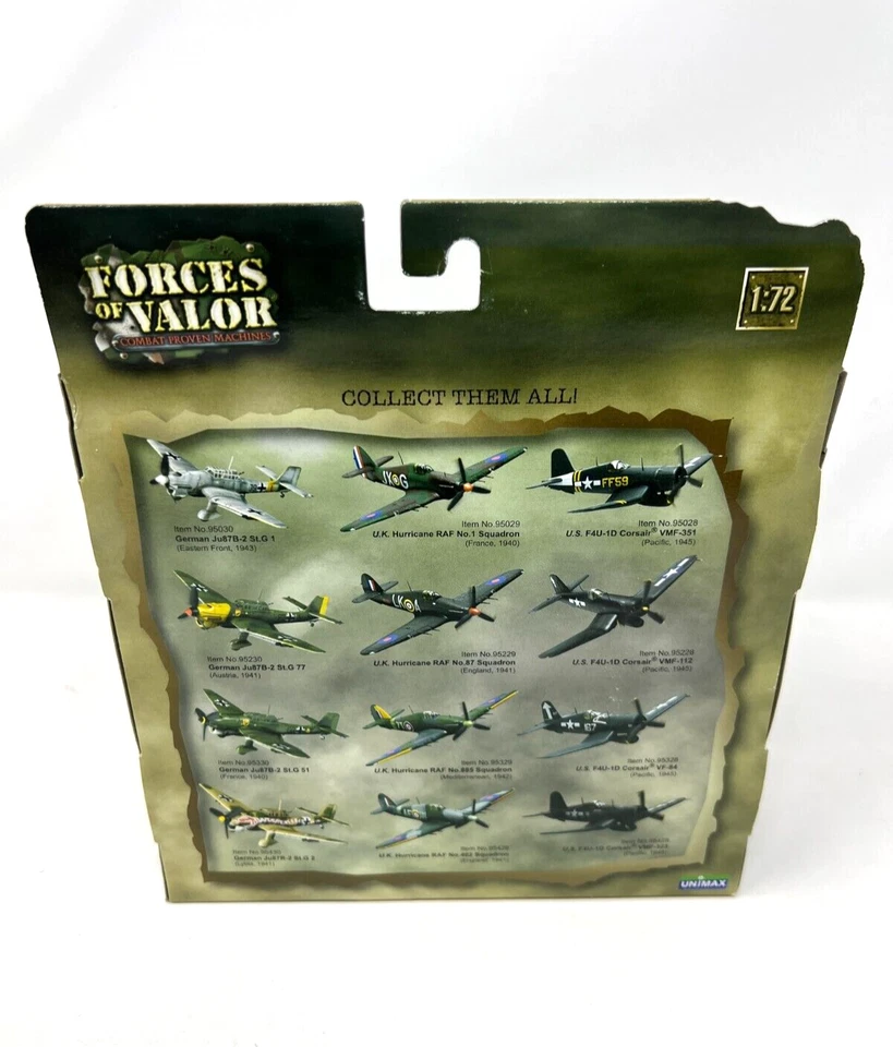 Forces of Valor Combat Proven Machines 1:72 UK Hurricane RAF No 1 Squadron NIB - Image 4 of 4