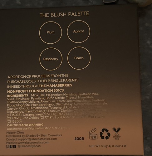 Shades By Shan Blush Palette-NEW You Are Berry Beautiful-4 Colors - Picture 3 of 4