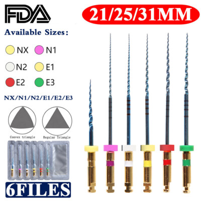 6 Pcs/Pack Dental Rotary ProTaper Universal Engine NiTi Files 19-25mm SX-F3 US