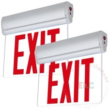 LFI Lights | Red LED Edge Lit Exit Sign Light | Rotating | 2pk ELRT-R-A-BB-SC-2
