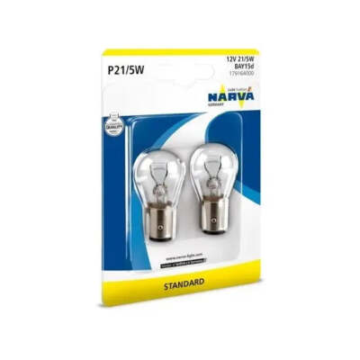 2x Stück P21/5W 12V 21/5W BAY15d STANDARD von NARVA Autolampe Glühbirne.