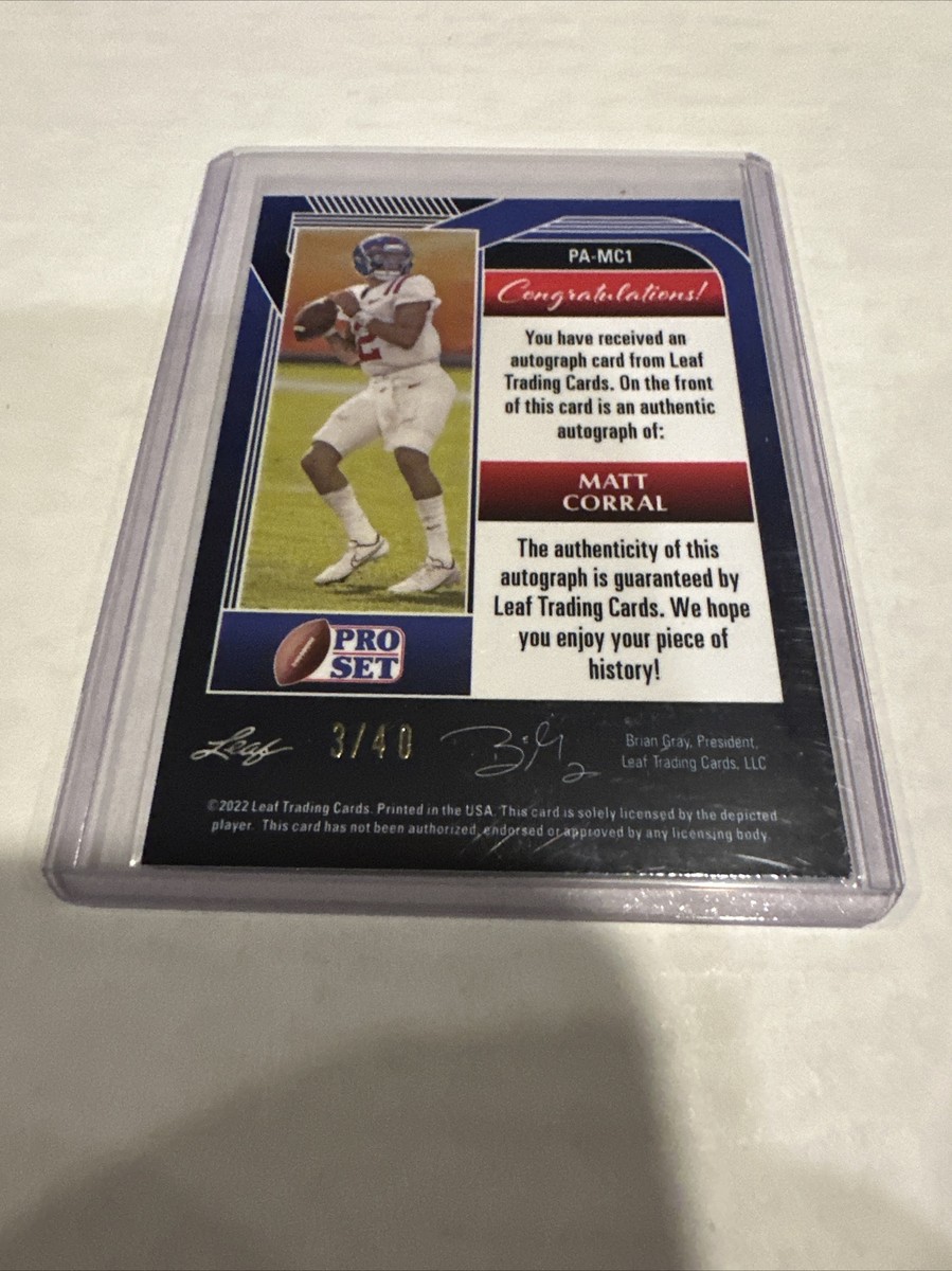 MATT CORRAL ROOKIE AUTO 2022 LEAF PS METAL SILVER WAVE PRIZM MATT CORRAL ROOKIE AUTO 2022 LEAF PS METAL SILVER WAVE PRIZM
